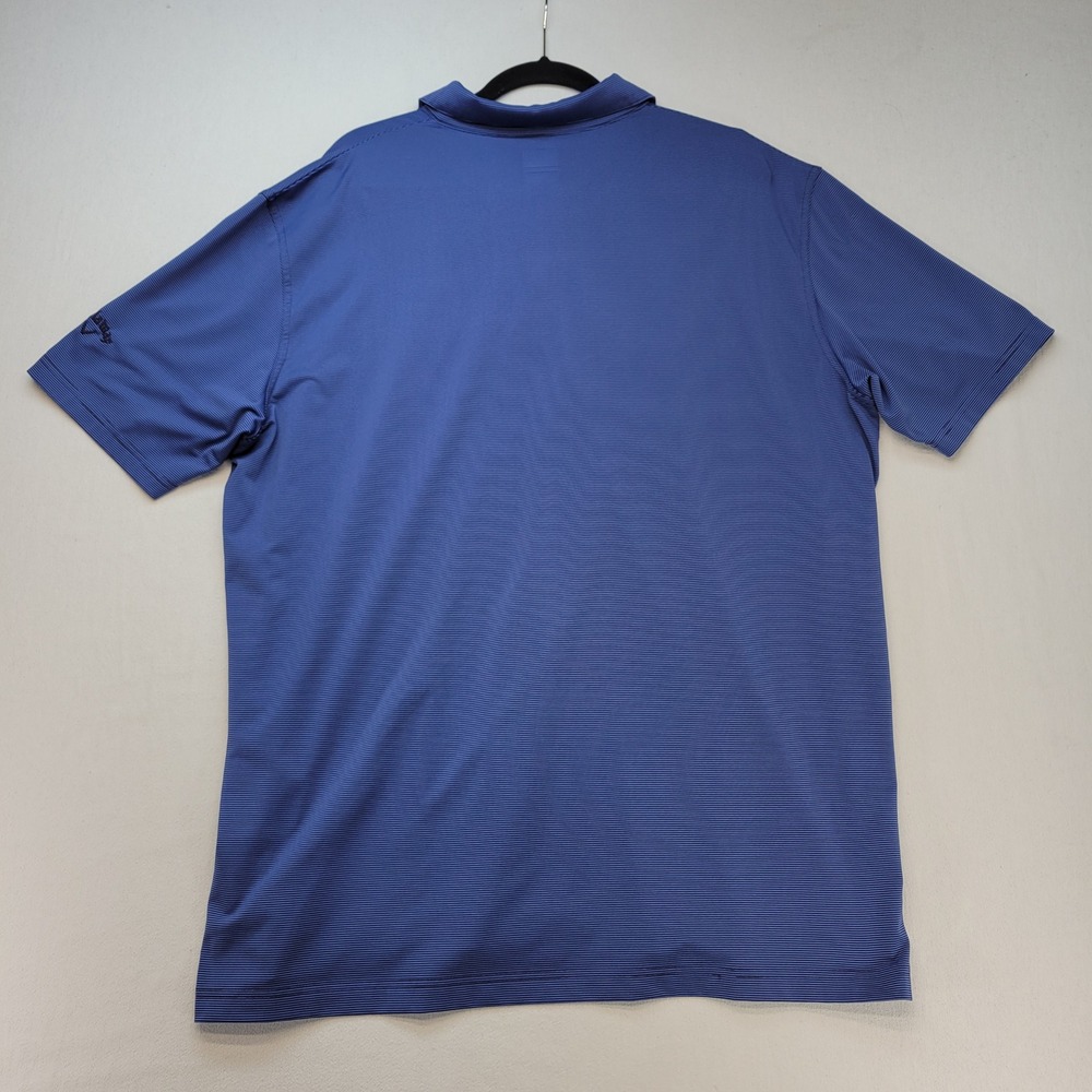 Callaway Polo Shirt Mens XL Blue‎ Striped Opti-Dri Golf Short Sleeve